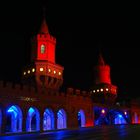 Die Oberbaumbrücke in Berlin während des Festival of Lights