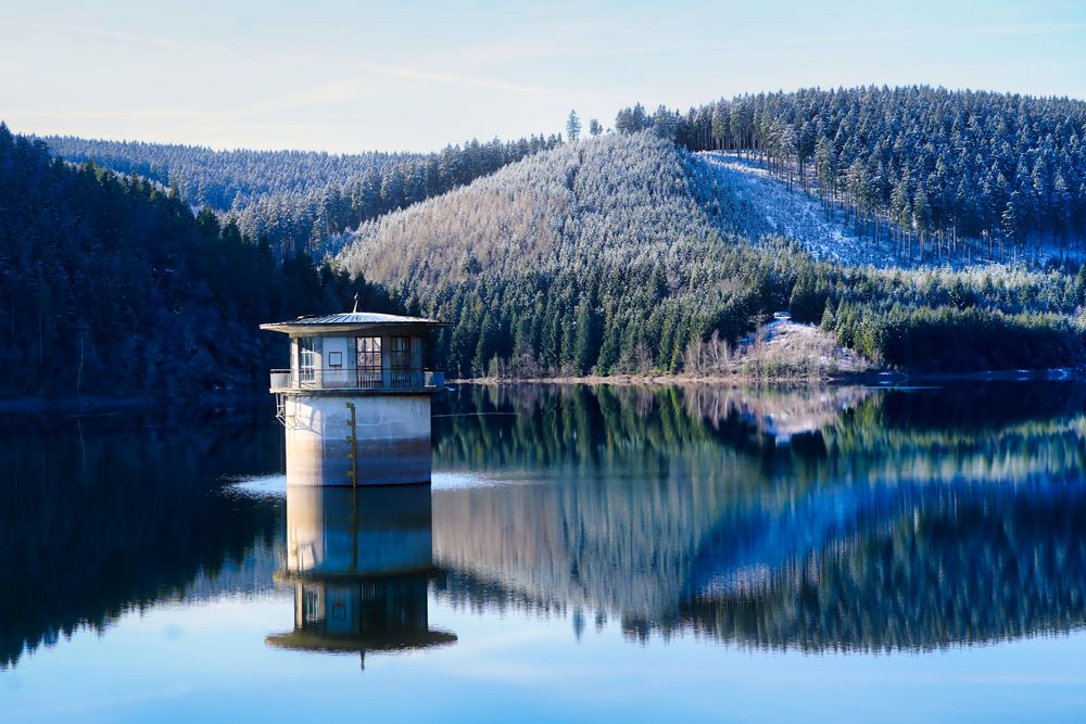 Die OhraTalsperre Foto & Bild architektur, jahreszeiten, winter