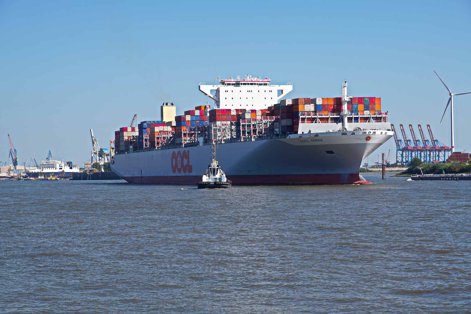 Die OOCL Korea auf dem Weg nach Rotterdamm