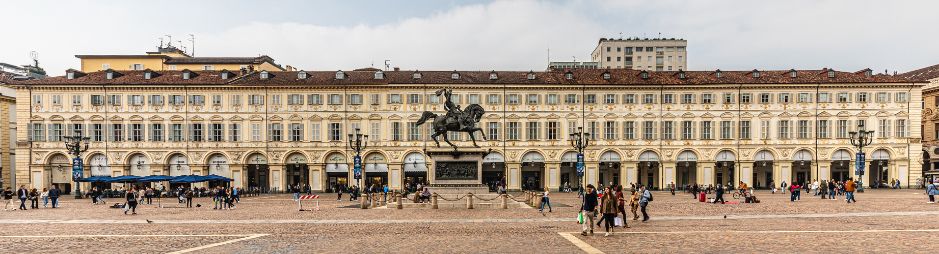 Die Piazza San Carlo im Zentrum von Turin 