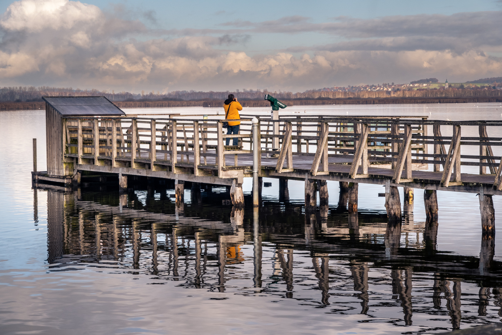 die Plattform im Federsee