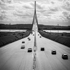 Die Pont de Normandie in s/w