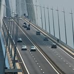 Die Pont de Normandie überquert in Le Havre die Seinemündung