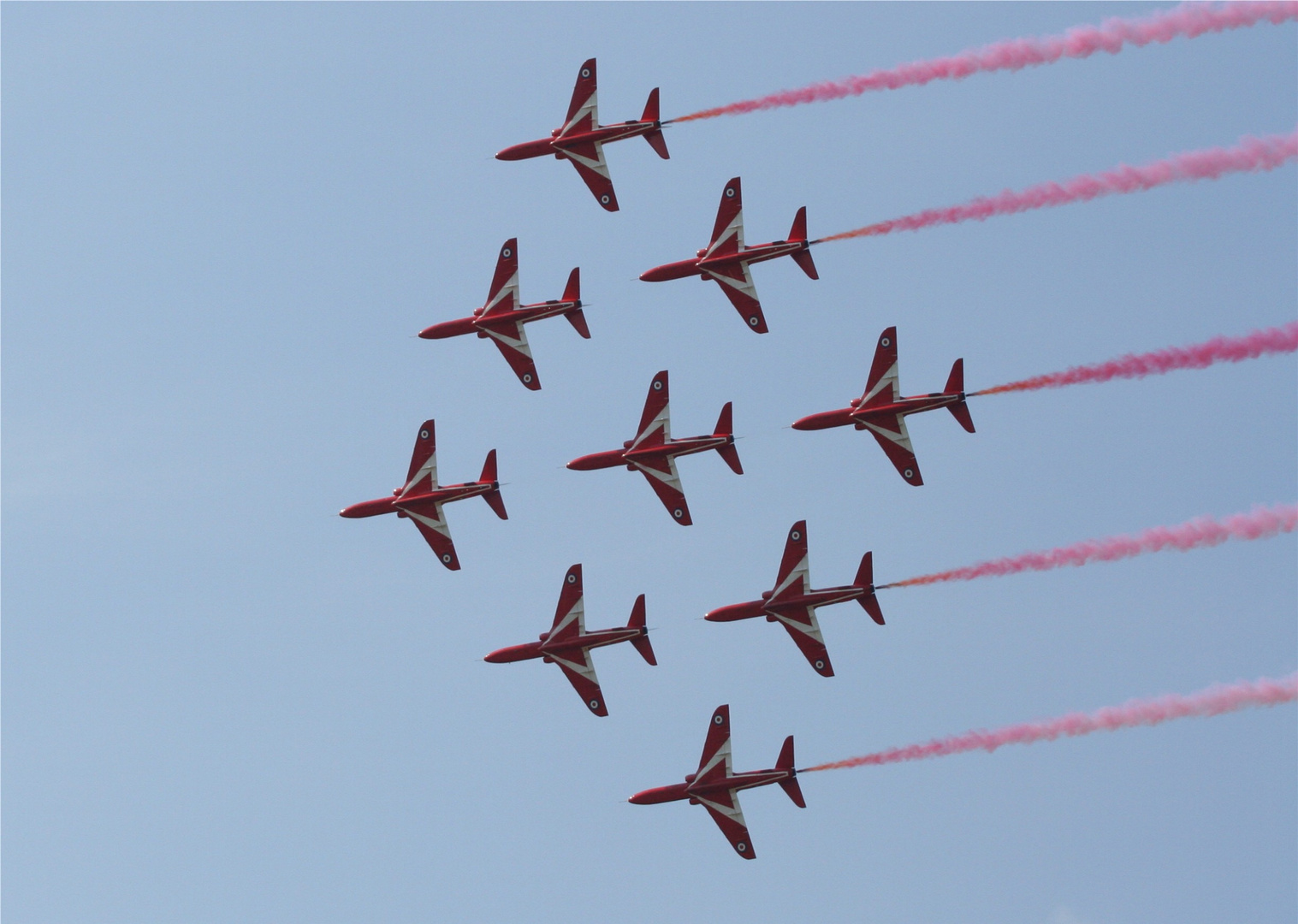 Die Red Arrows in der Diamant-Formation