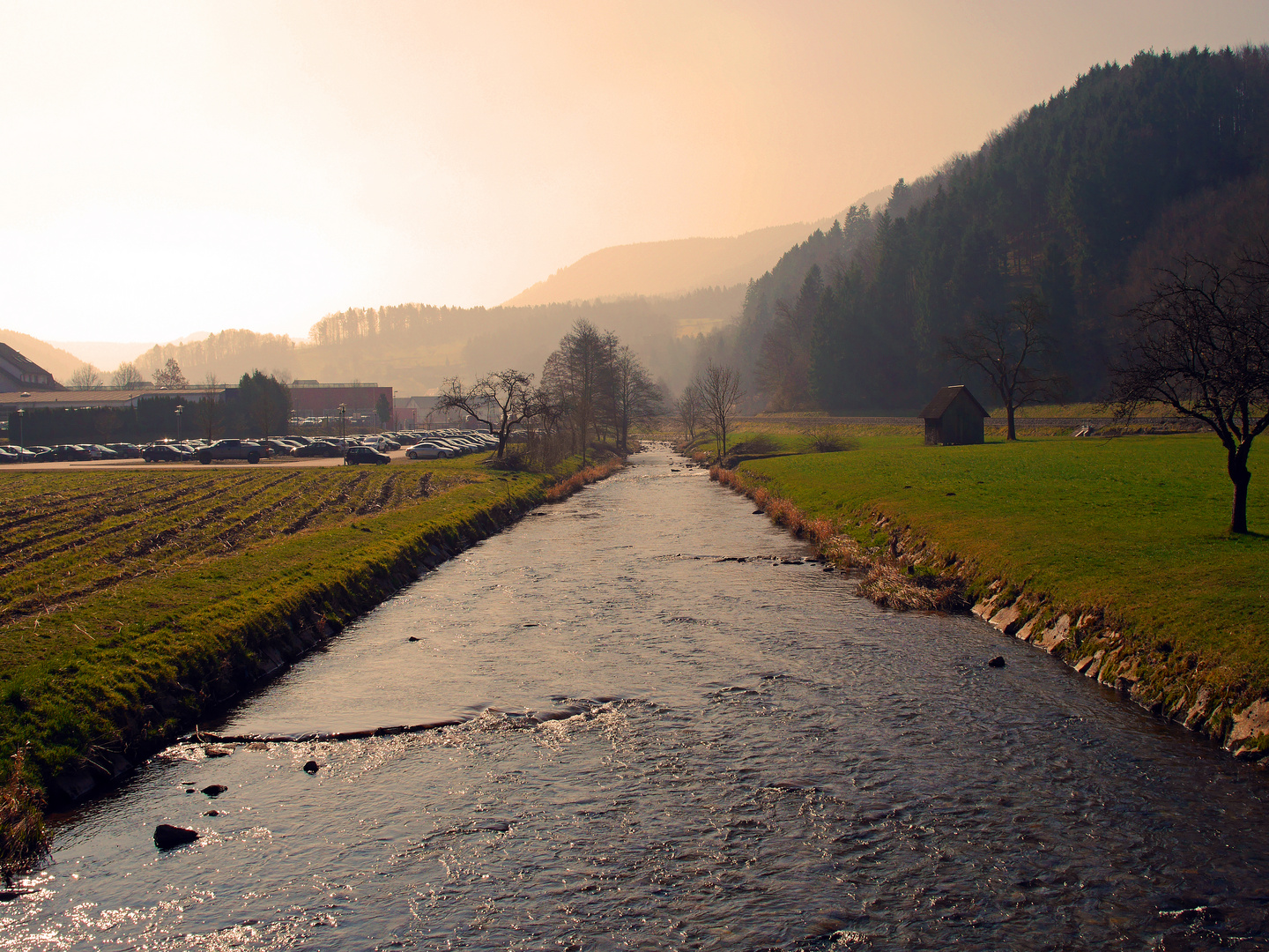 Die Rench im morgendlichen Sonnenaufgang