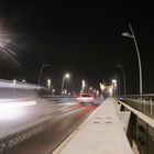 Die Rheinbrücke in Worms in der Blutmondnacht