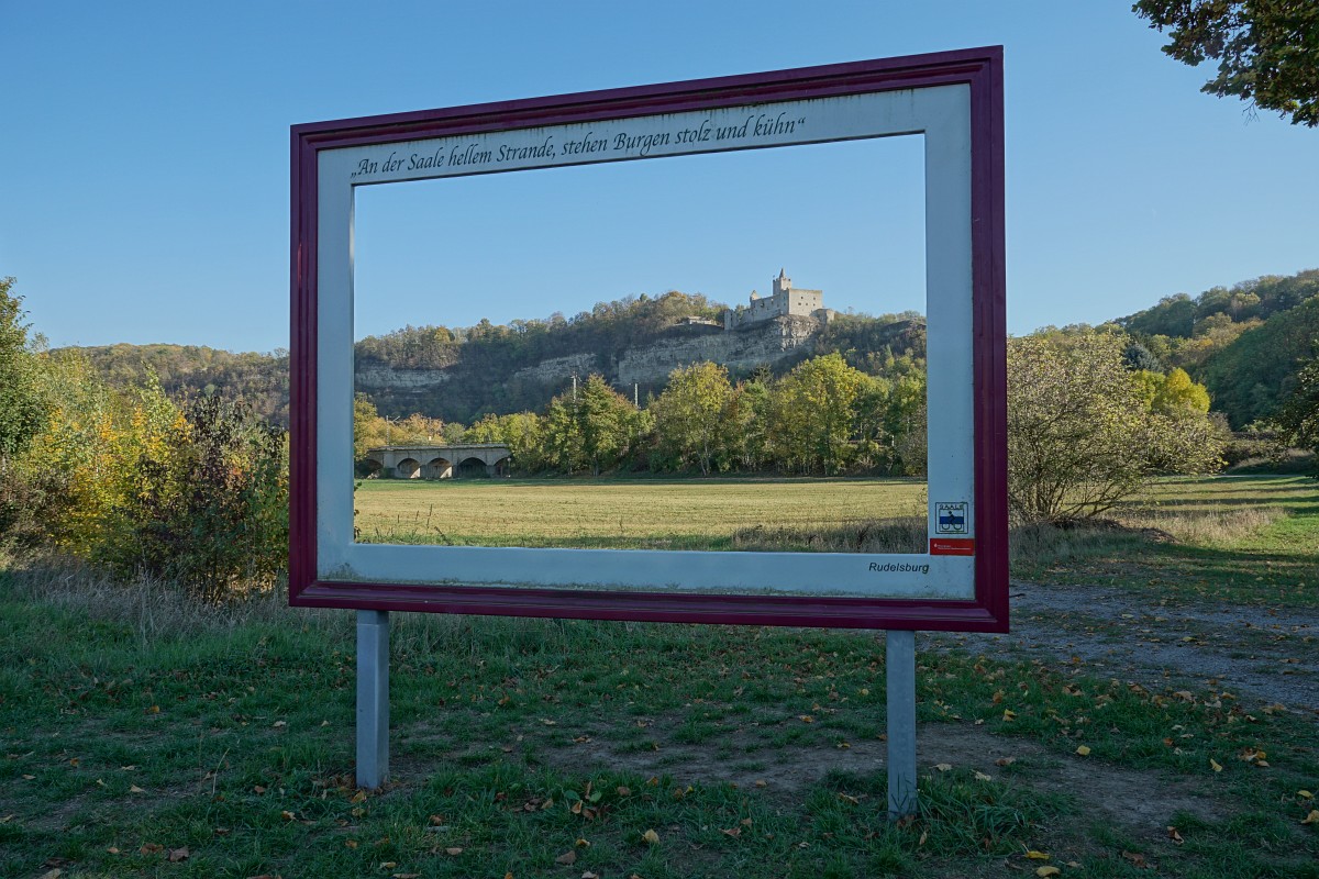 Die Rudelsburg im Rahmen Originalperspektive