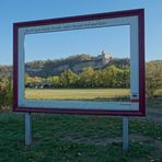 Die Rudelsburg im Rahmen Originalperspektive