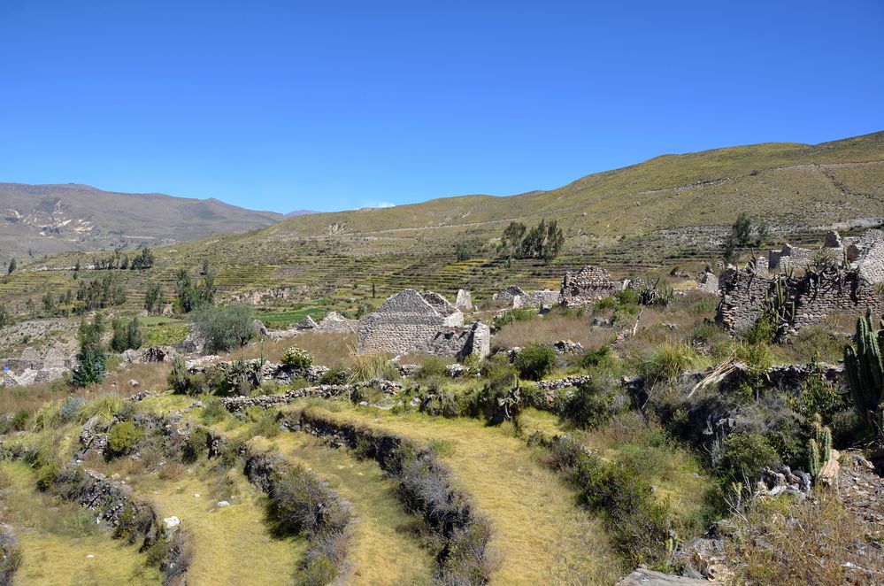 Die Ruinen von Uyo Uyo im Gebiet des Colca-Canyons