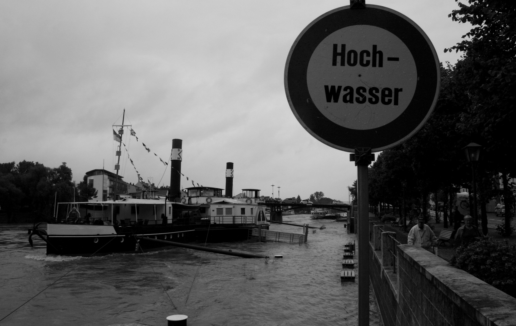 Die Ruthof im Hochwasser der Donau, Regensburg