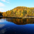 Die Saale direkt unterhalb der Staumauer Bleiloch