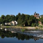 Die Saalebrücke und das Saalewehr von Saalfeld an der Saale