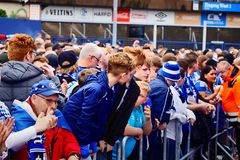 Die Schalke 04 Aufstiegsfeier an der Veltins Arena In Gelsenkirchen