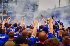 Die Schalke 04 Aufstiegsfeier an der Veltins Arena In Gelsenkirchen