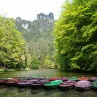 Die Schiffchen am Amselsee und oben die Lokomotive.