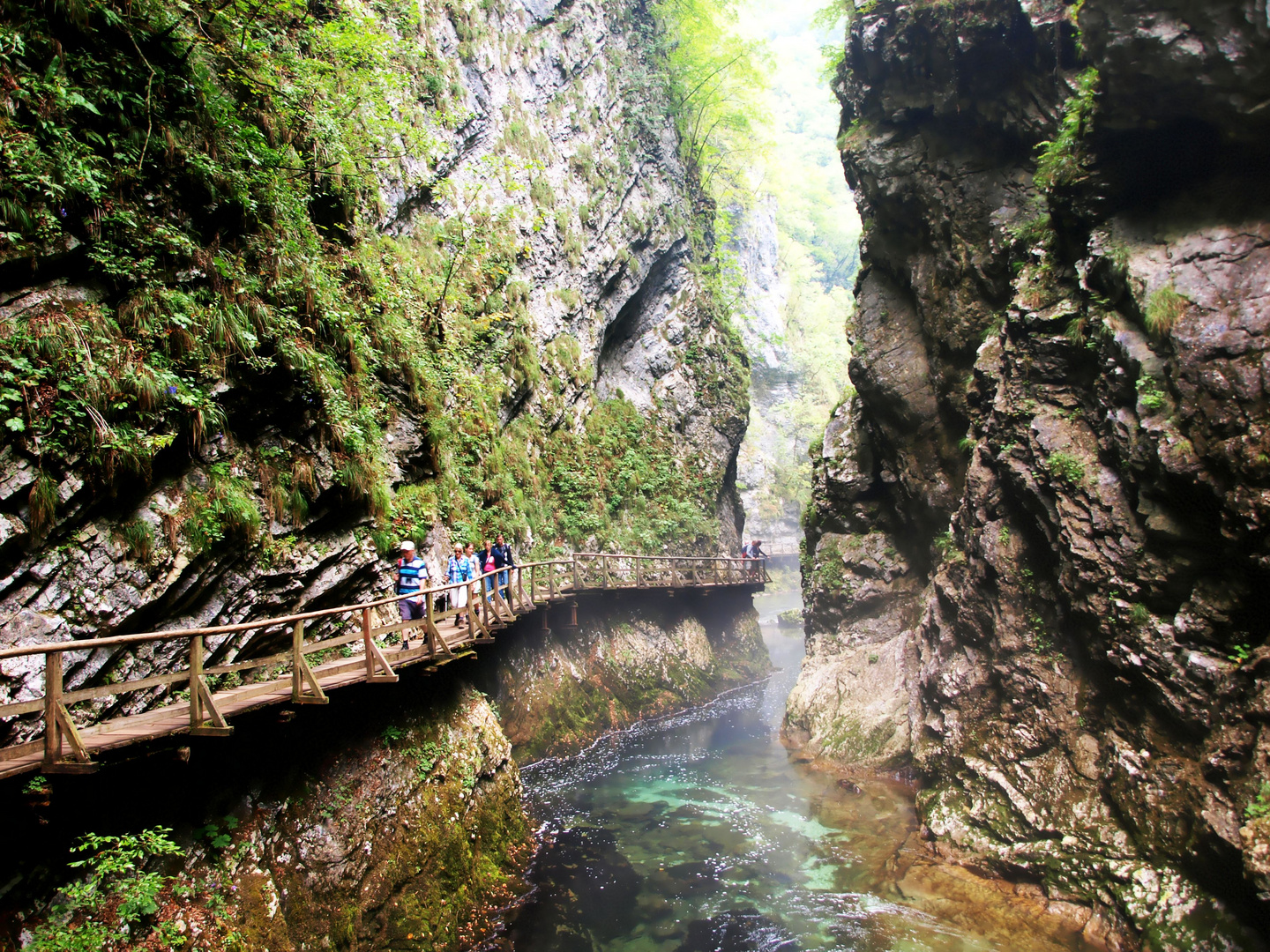 Die Schlucht mit mutigen Besuchern