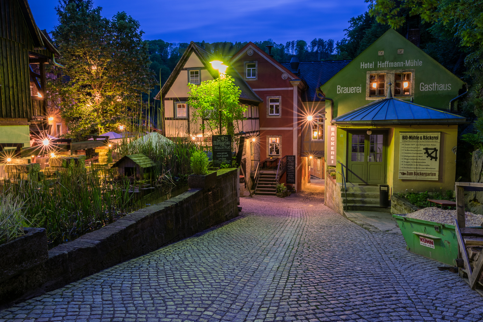 Die Schmilkaer Mühle in der blauen Stunde