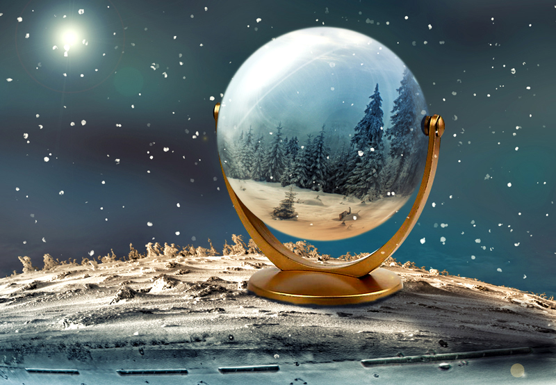 Die Schneekugel Foto & Bild digiart challenge, 058 winter trio
