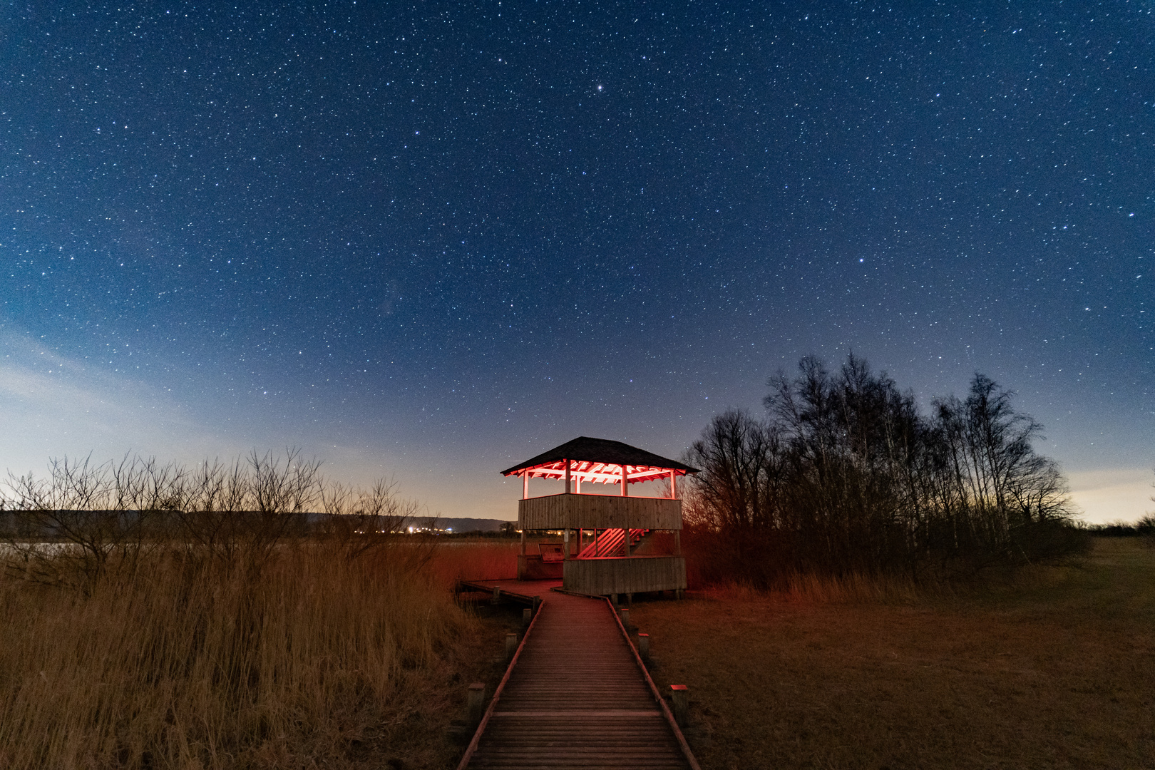 Die schöne Aussicht am Ammersee bei Nacht