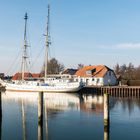 Die Schonerbrigg "Greif" im Hafen Greifswald Wieck