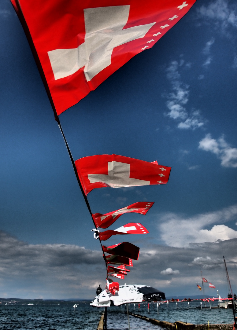 die Schweiz zeigt Flagge