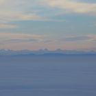 Die Schweizer Alpen vom Haut-Koenigsbourg Schloss im Elsass (Frankreich) gesehen