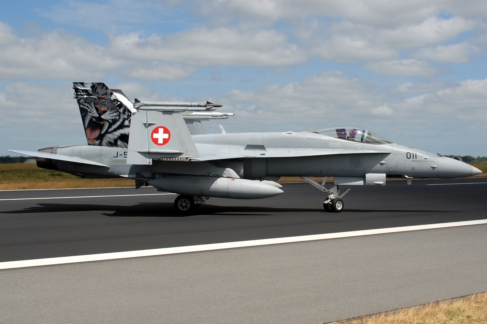 Die Schweizer F-18 mit Tigermotiv