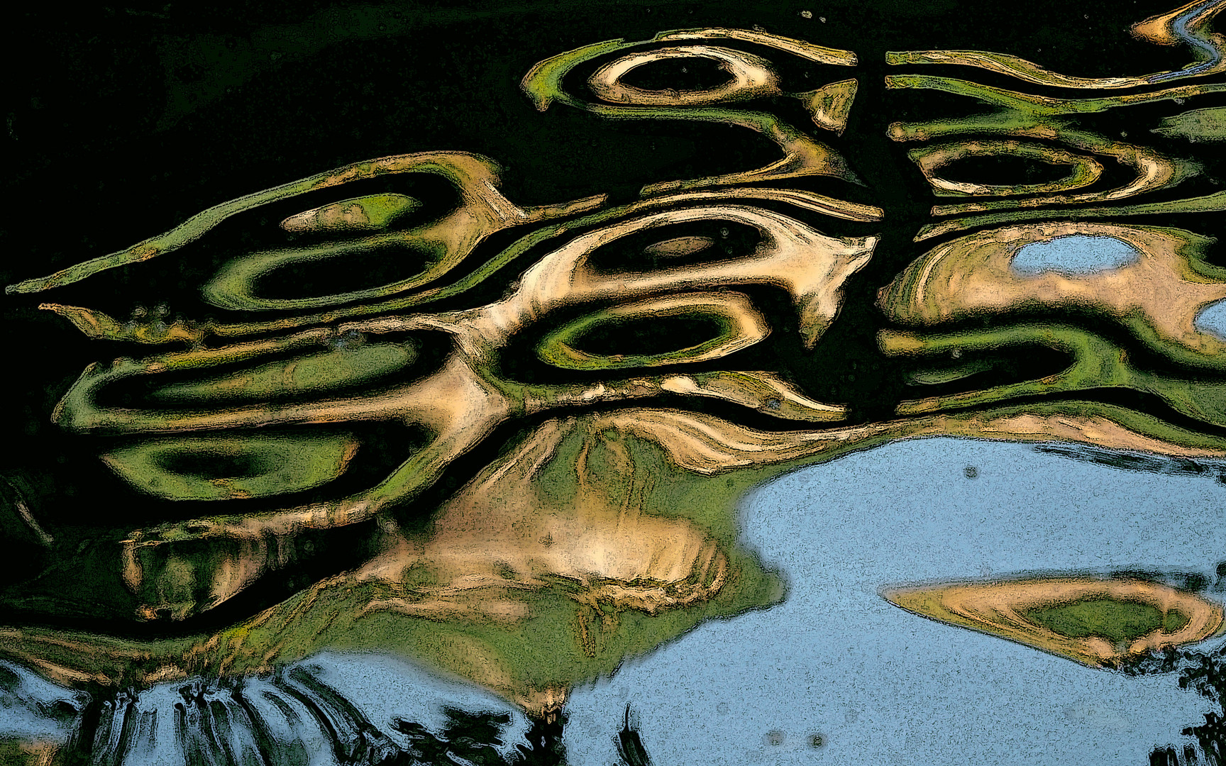 Die schwimmende Forelle malt ein Kunstwerk! - L'artiste: un poisson qui nage dans l'eau...