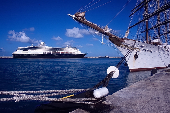 Die Sea Cloud in der Karibik...