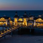 Die Seebrücke in Sellin  am Abend. 