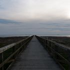 Die Seebrücke von Schobüll (Husum) kurz vor Sonnenuntergang