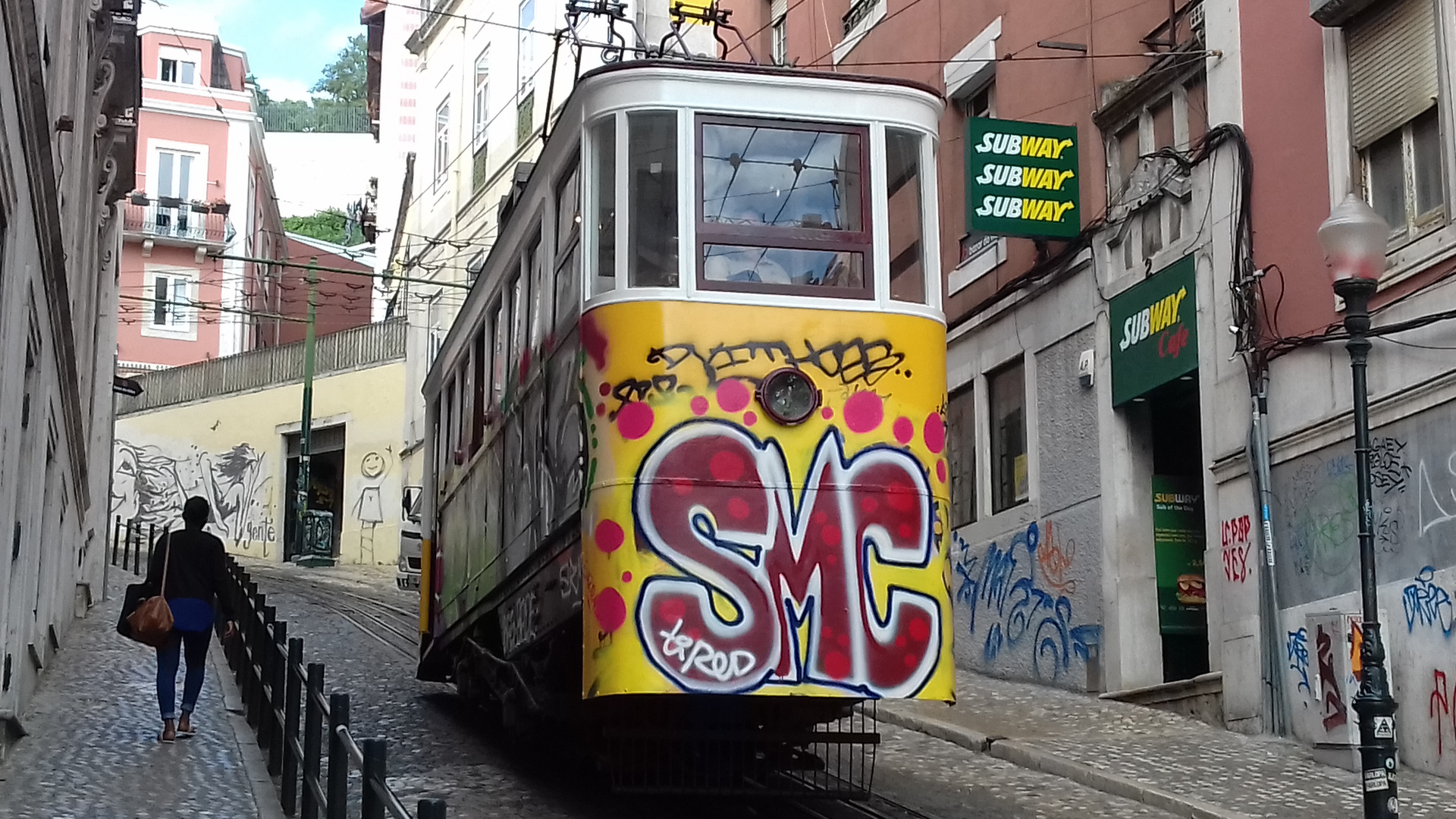 Die Seilbahn von Lissabon/Portugal im Juli 2018