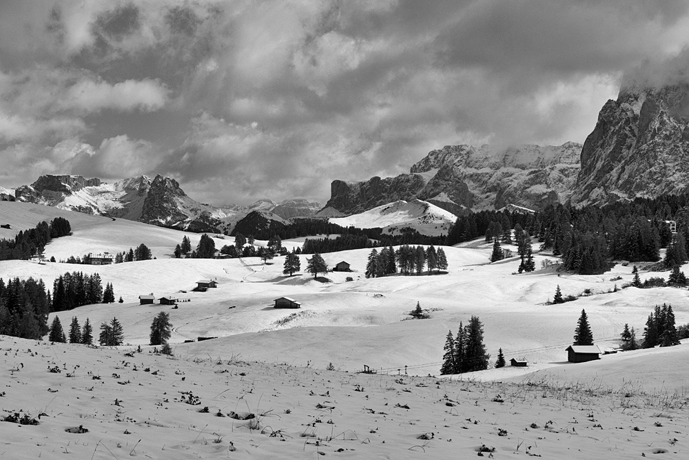 Die Seiser Alm im Schnee...