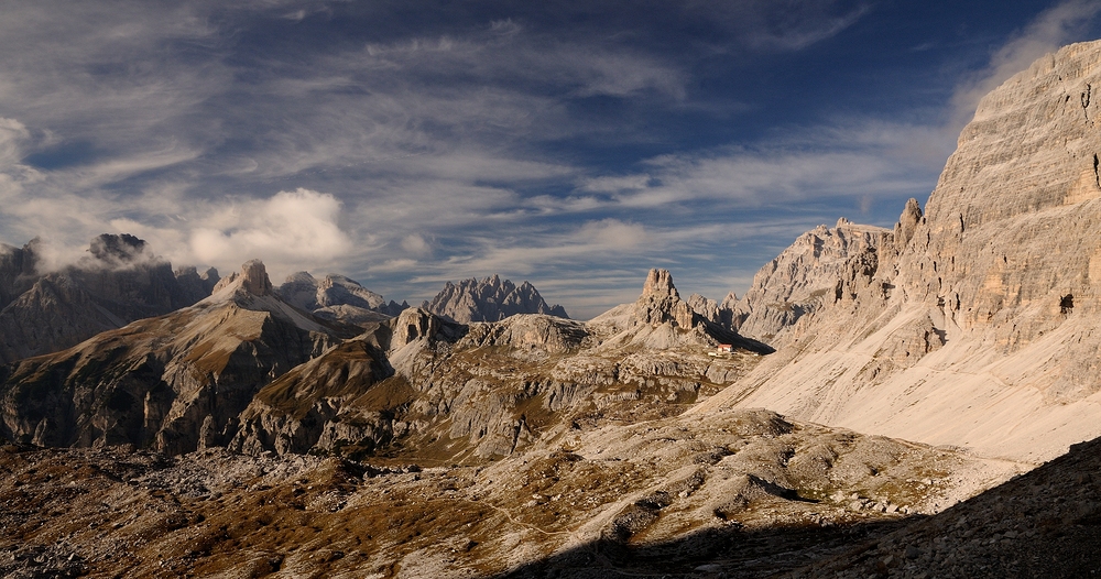 Die Sextener Dolomiten (auch Sextner Dolomiten)...in der Abendsonne, sie...