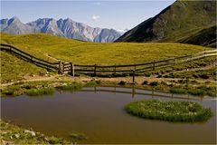 die Sicht geht von der Lacke bis zum Großglockner