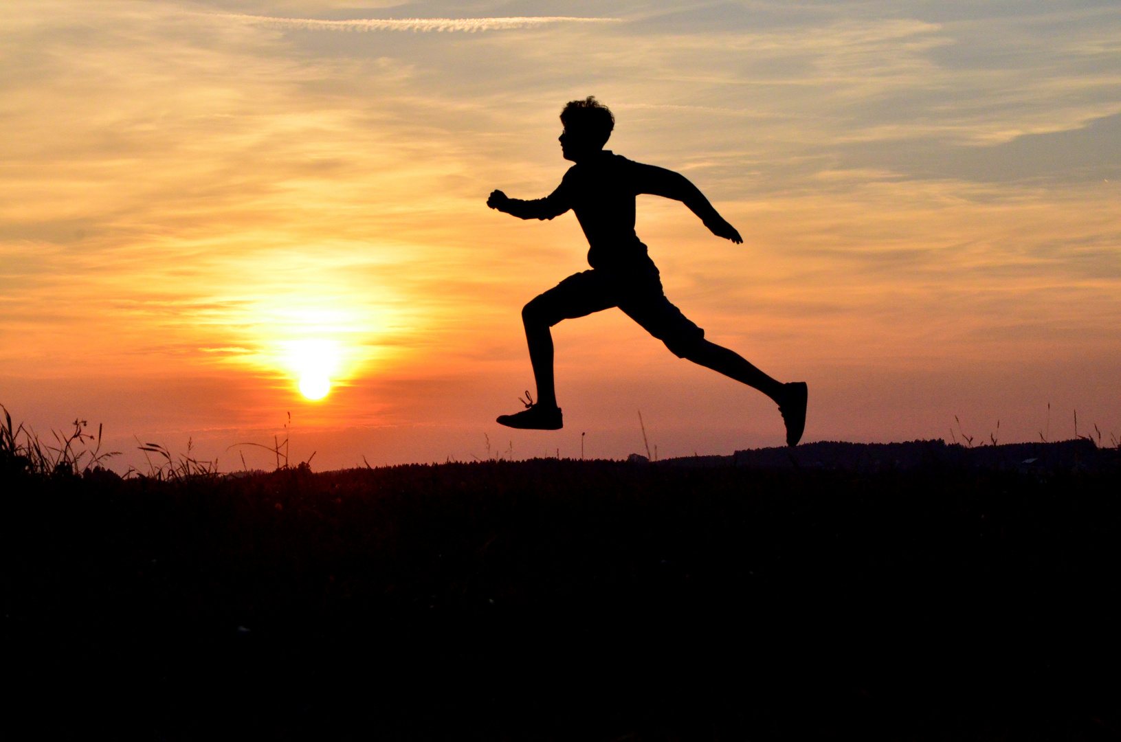 Die Silhouette im Sonnenuntergang