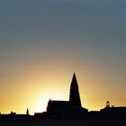 Die Silhouette von Reykjavík