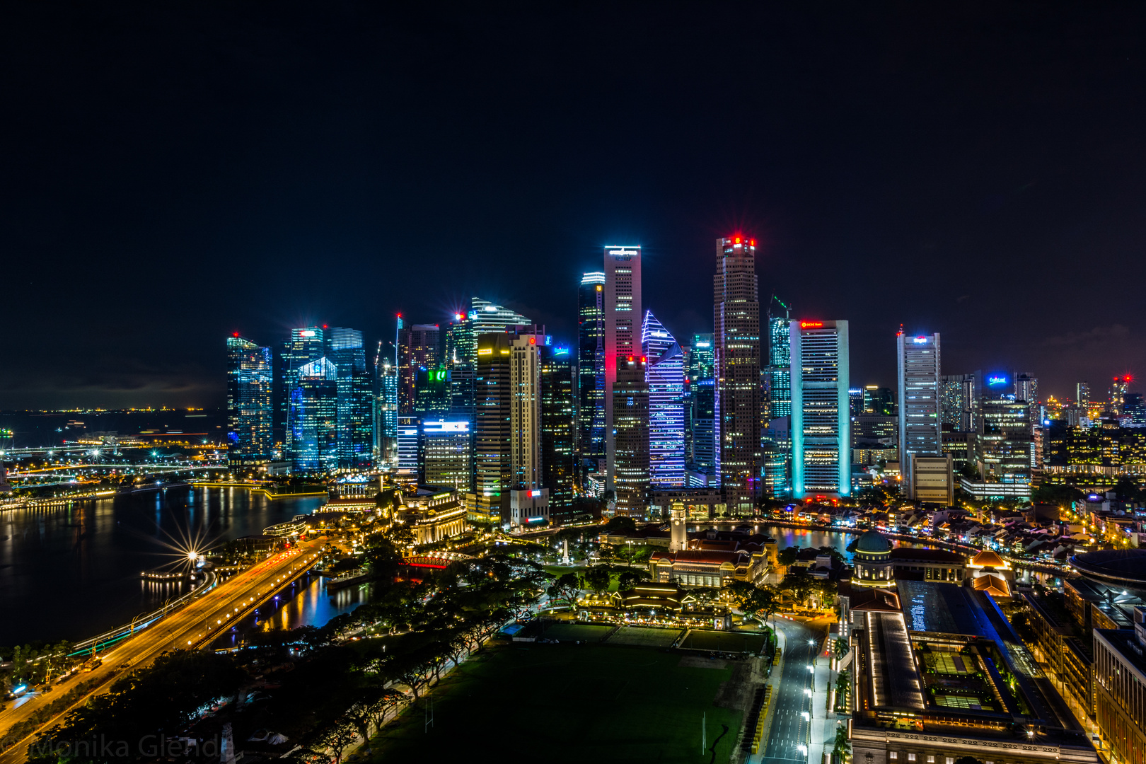 Die Singapur Skyline Bei Nacht Foto Bild Asia Singapore Southeast Asia Bilder Auf Fotocommunity