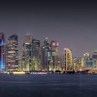 Die Skyline von Doha, Katar ...