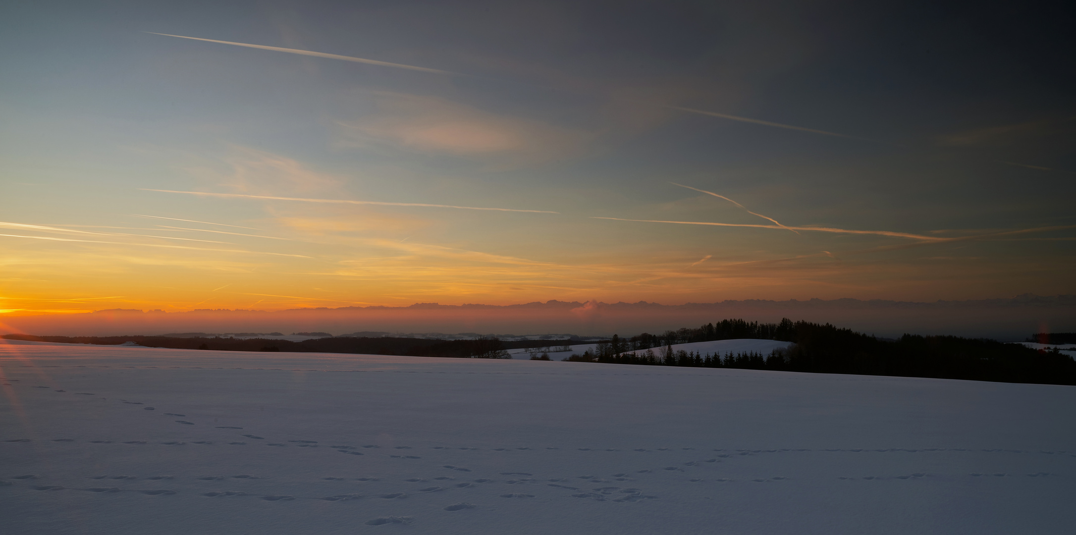 die Sonne begrüßt den Tag