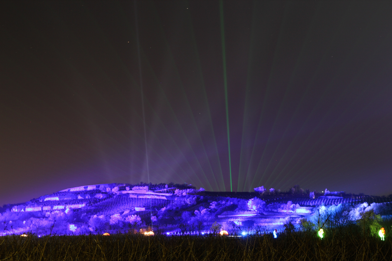 Die Sonne geht auf beim Weinbergleuchten 2014