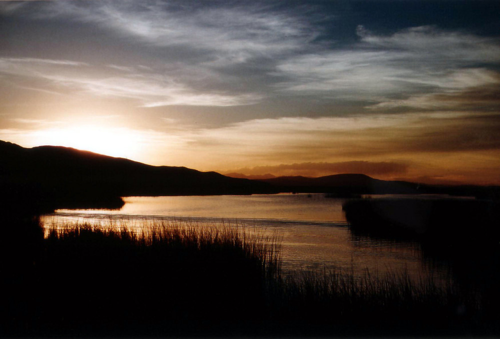 Die Sonne im Lago Titicaca