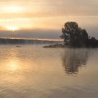 die Sonne kämpft  gegen den Nebel