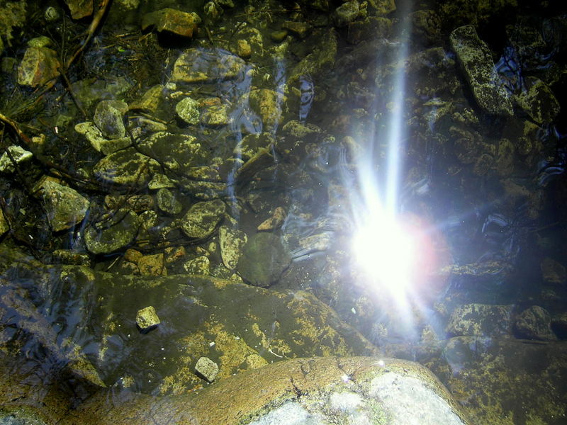 Die Sonne trifft auf das Wasser