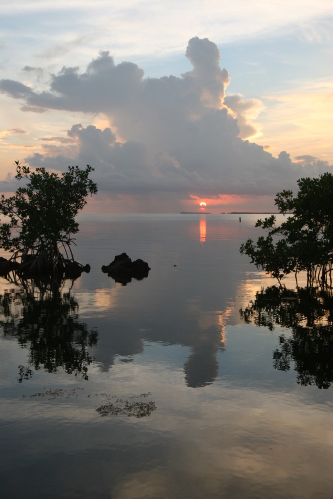 Die Sonne versinkt im Meer vor Key Largo