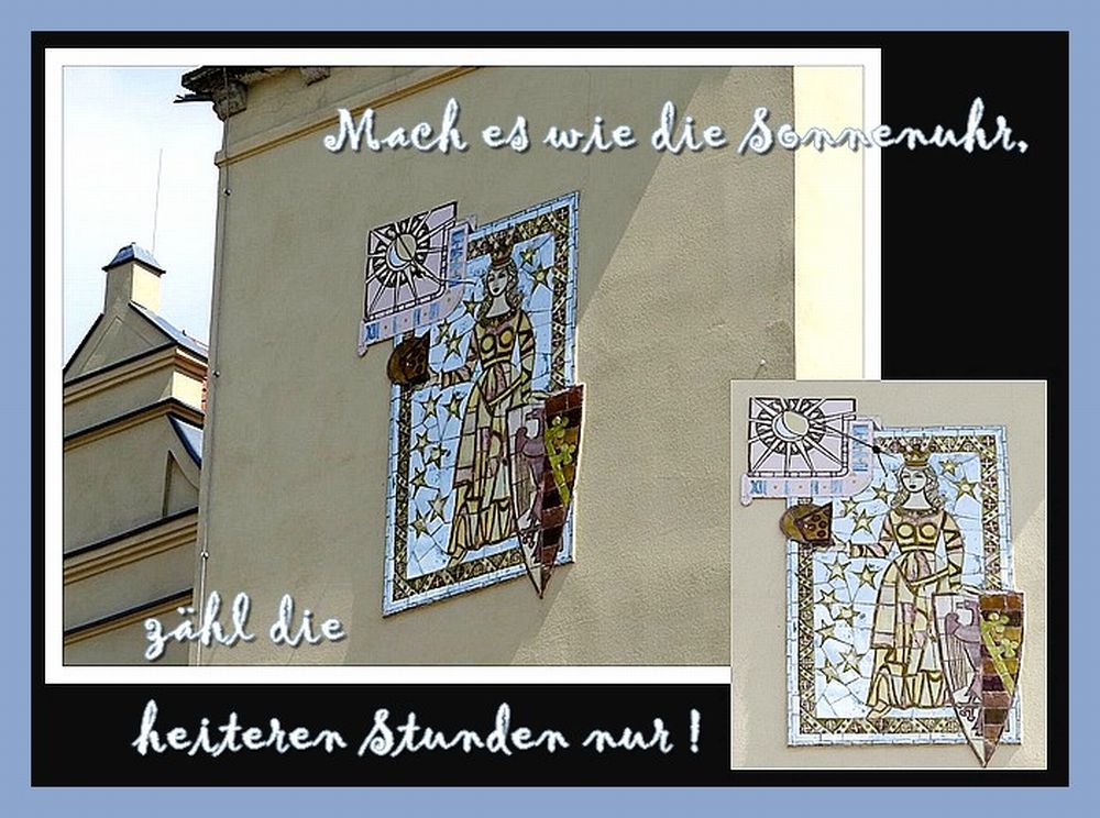 Die Sonnenuhr (mit Gedicht)