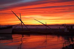 Die Sonnenuntergänge in der Camargue sind oft spektakulär