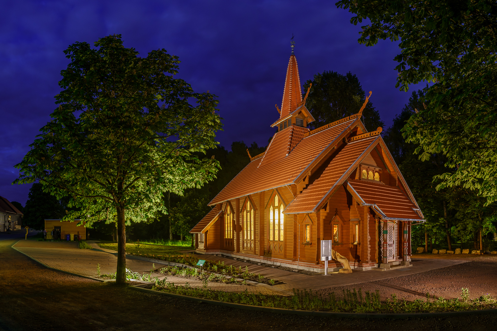 Die Stabkirche in Stiege