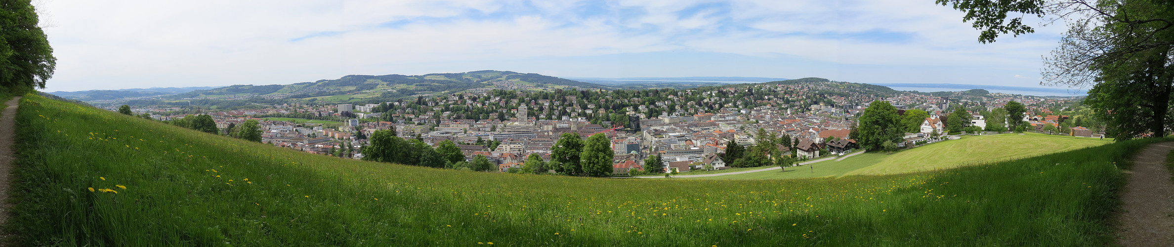 Die Stadt St. Gallen in fast ihrer ganzen Länge