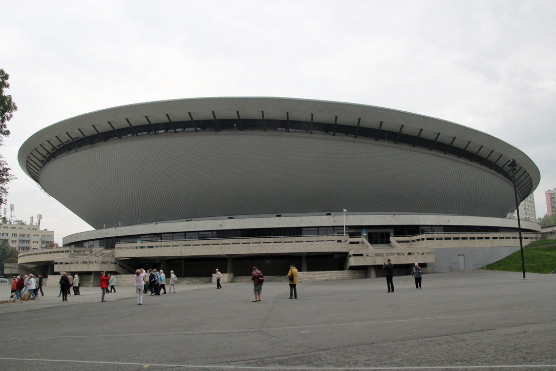 Die Stadthalle von Kattowitz, genannt das UFO.